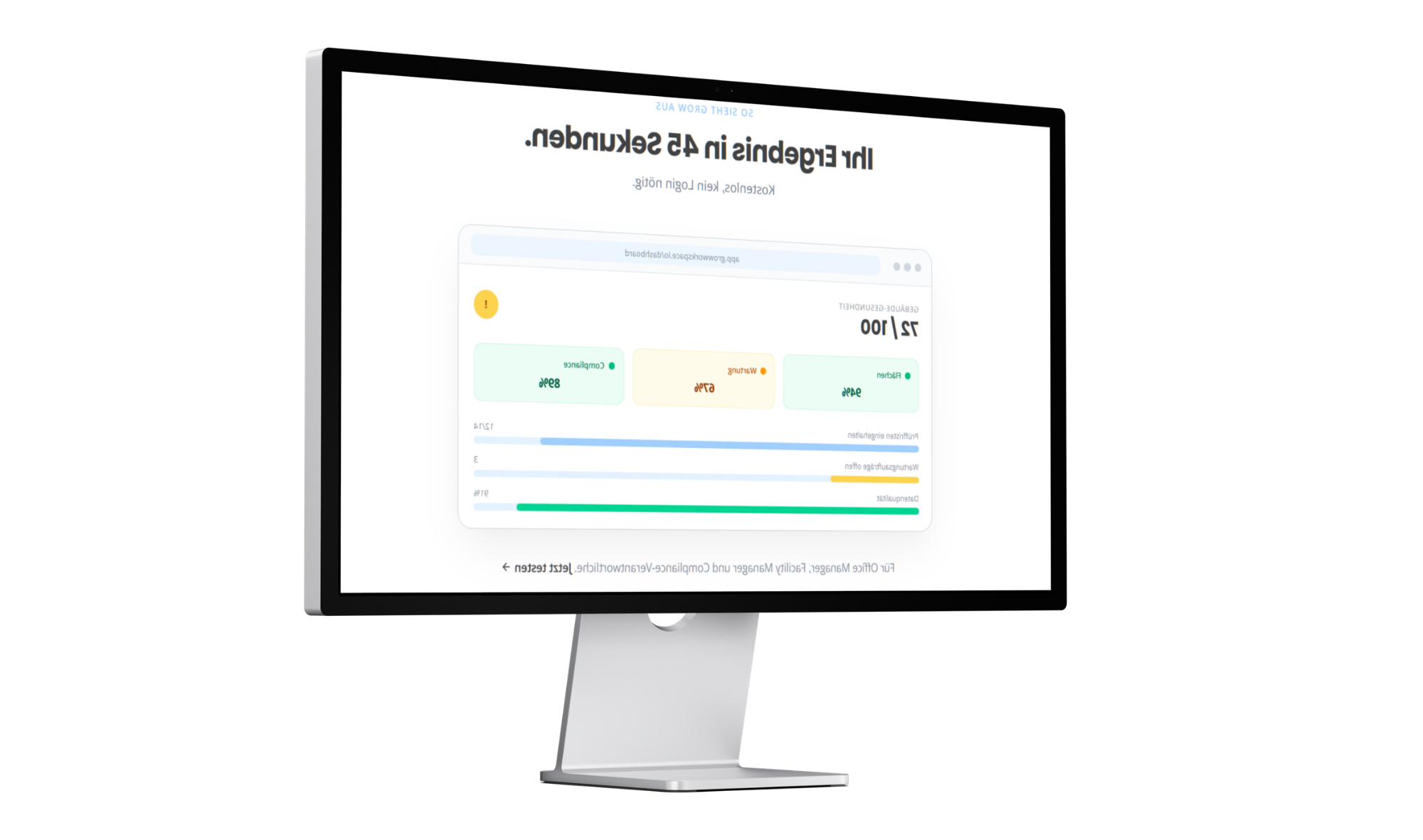 GROW Dashboard auf einem Laptop